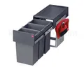 Produktbild: Hailo Einbaumülleimer Hailo Abfallsammler 3666133 TZ Swing Terzett 3x 10 Liter mit Kehrset, Hailo Abfallsammler 3666731 TZ Swing Terzett 3x 10 Liter mit Kehrset