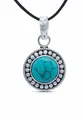 Produktbild: mantraroma Kettenanhänger 925 Silber Türkis Edelstein Kettenanhänger Damen Sterling Silber Halskette Anhänger Geschenk (MAH-062-15)