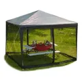 Produktbild: Moskitonetz Für 3 X 3 M Pavillon, 2 Seitenteile, Mit Reißverschluss, Klettband, 12 M Xl Mückennetz, Schwarz - Relaxdays