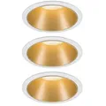 Produktbild: Paulmann 93406 Einbauleuchte Set Cole Coin 3StepDim rd starr LED 3x6.5W 2700K weiß/gold