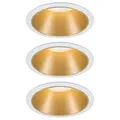 Produktbild: LED Einbauleuchte 3-Step-Dim Cole Coin Basisset IP44 rund 88mm Coin 3x6,5W 3x460lm 230V dimmbar 2700K Weiß Gold matt