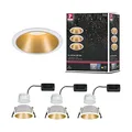 Produktbild: Paulmann 93406 LED Einbauleuchte Cole rund incl 3x6,5W dimmbar Einbaustrahler Weiß, Gold matt Einbaulampe Kunststoff, Alu Zink Deckenspot 2700K