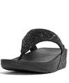 Produktbild: FitFlop Damen Lulu Glitter Flip Flops, Zehenstegsandalen, bequem mit natürlicher Fußgewölbestütze - Black Glitter - 38 EU