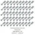 Produktbild: 50 Flachsteckhülse 2,8x0,5 Kabelschuh unisoliert 0,50²-1,00² Rastpunkt DIN / UL