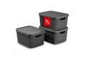 Produktbild: astor24 Aufbewahrungsbox 3er Set Aufbewahrungskorb mit Deckel Box Kiste Regalkorb Organizer (3er Set, 3er Set 7,0 Liter Aufbewahrungskörbe mit Deckel in anthrazit), erhältlich in 4 Größen und verschiedenen Farben