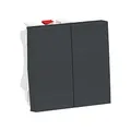 Produktbild: Schneider Electric NU321354 New Unica, Doppelschalter mit 2 Modulen, Prod. Nachhaltig Green Premium, einfache Installation, Anthrazit
