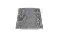Produktbild: Licht-Erlebnisse Lampenschirm WILLOW, Leuchtenschirm klein Stoff Silber Barock Muster Nachttisch Lampe