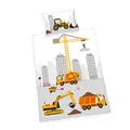 Produktbild: Herding Baby Best Kleinkinder-Bettwäsche-Set, Jana Baustelle Wendemotiv, Bettbezug 100 x 135 cm, Kopfkissenbezug 40 x 60 cm, Baumwolle/Renforcé