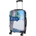 Produktbild: Leicht Handgepäck Hartschalen Reise Trolley 4 Rollen Motiv Summer Beach Gr. M - Bunt