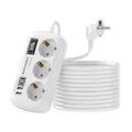 Produktbild: Verlängerungskabel 5M mit Überspannungsschutz Mehrfachsteckdose 4 USB2 USBC, ...