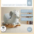 Produktbild: Bieco Plüsch Schaukeltier Elefant Tiko | Kinder Schaukelstuhl m. Sicherheitsgurt | Baby Schaukel | Schaukel Kleinkind | Schaukeltier Baby Zimmer | Baby Schaukelwippe ab 9 Monate | Schaukelpferd Holz