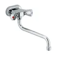 Produktbild: Spültisch-Wandarmatur zur Wandmontage mit Terralux-Griffen Stichmaß 45 mm