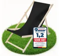 Produktbild: Melko Gartenstuhl Strandliege Liegestuhl Gartenliege Holz Freizeitliege Campingliege (Stück, 1 St), Inkl. Sicherung gegen ungewolltes Zusammenklappen