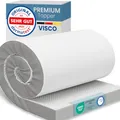 Produktbild: ELONEO Viscoelastischer Matratzen Topper 100x200cm, Matratzentopper mit Memory Foam Effekt, 8 cm Höhe, Matratzenauflage für Bett und Boxspringbett inkl. atmungsaktivem Mesh-Bezug und Eckschlaufen