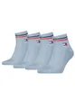 Produktbild: Tommy Hilfiger Unisex Quarter Socken im Retro Design knöchelhoch 4-er Pack, Farbe:Light Blue Melange, Socken & Strümpfe:43-46