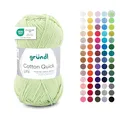 Produktbild: Gründl Wolle Cotton Quick uni - dünne Wolle zum Häkeln - Strickgarn - Häkelgarn - Glänzend und hautfreundlich - 100% Baumwolle - 1 Knäuel 50 g / 125 m - Nadelstärke 3-4 - lindgrün