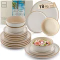 Produktbild: SÄNGER Rio Creme | Tafelservice 18 teilig, Steingut Geschirr Set 6 Personen, 6x Speiseteller 6x Dessertteller 6x Schalen Geschirrset und Schale creme | VALUE COLLECTION