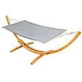 Produktbild: XXL Hängematte mit Gestell - 325 cm Hängemattengestell Holz mit Stabhängematte