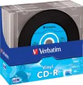 Produktbild: Verbatim CD-R 700MB 52x Vinyl Schwarz 10er Slimcase Daten Musik Retro