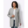 Produktbild: Strickjacke HEINE, Damen, Gr. 40, grau (hellgrau, meliert), 72% Polyacryl, 23% Polyester, 5% Polyamid, unifarben, Strickjacken Strickjacke
