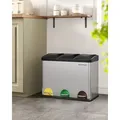 Produktbild: SONGMICS Mülleimer Mülltrennsystem, Abfalleimer, Edelstahl, 45 L - Silber/Weiß/Schwarz