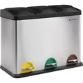 Produktbild: Songmics Mülleimer LTB45L, silber, aus Edelstahl, 3 x 15 Liter