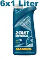 Produktbild: 6x1 Liter Mannol 2-Takt Universal Motorradöl Mischöl mineralisch 2T API TC