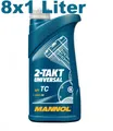 Produktbild: 8x1 Liter Mannol 2-Takt Universal Motorradöl Mischöl mineralisch 2T API TC