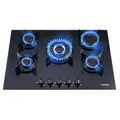 Produktbild: AREBOS Gaskochfeld 5 Flammen Gasherd Glasoberfläche Einbauherd Erdgas Propangas