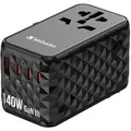Produktbild: Verbatim Reiseadapter UTA-10 Universal, GaN, 140W, weltweit, für über 180 Länder, USB-A, USB-C