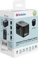Produktbild: Verbatim Ladeadapter, Universal Travel, UTA-06, GaN III, 140W, schwarz 1x USB-A QC, 3x USB-C PD, 100-250V, Retail 32125
