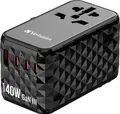 Produktbild: Verbatim UTA-10 GaN III Reiseladeadapter 140W 1x USB-A, 3x USB-C USB PD, USB PD 3.1, QC 3.0, QC 4+, PPS, Fast Charge