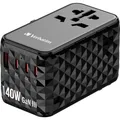 Produktbild: Verbatim UTA-10 GaN III Reiseladeadapter 140 W 1x USB-A, 3x USB-C® USB PD, USB