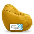 Produktbild: Bruni Sitzsack Classico L in Gelb – XL Sitzsack mit Innensack zum Lesen, Abnehmbarer Bezug, lebensmittelechte EPS-Perlen als Bean-Bag-Füllung, aus Deutschland