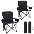 Produktbild: XXL Campingstuhl Faltbar 2er 200KG Belastbar Übergroßer Bequem Gepolster Klap...