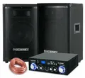 Produktbild: PA Anlage DJ Party Sound Lautsprecher Boxen Bluetooth Verstärker Kabel Set 800W