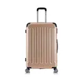 Produktbild: Flexot® Flex-2045 Koffer (16 Farben zur Auswahl) Zwillingsrollen Reisekoffer Trolley Hartschale (XL, Gold)