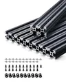 Produktbild: VEVOR 10er Set Aluprofil, 1000 mm T-Nut 2020 Aluminium-Strangpressprofil, eloxierte Linearschiene nach europäischem Standard, Nutenprofil für 3D-Drucker, CNC-Maschine DIY, Lasergravur, Schwarz