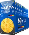 Produktbild: VARTA Hörgerätebatterien Typ 10 gelb, Batterien 60 Stück Vorratspack, Power on Demand, wireless approved, Größe p 10 für Hörgeräte & Hörhilfen, Made in Germany