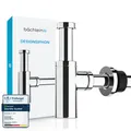 Produktbild: Design Siphon Universal für Waschbecken & Waschtisch  Abflussgarnitur passgen...