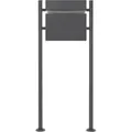 Produktbild: Ecd Germany Standbriefkasten Mit Zeitungsfach, Design Briefkasten Mit Pfosten, Briefkastenständer Anthrazit 120cm Edelstahl Pulverbeschichtet, Postkasten Anthrazit 37x36,5cm Pulverbeschichteter Stahl