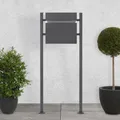 Produktbild: Briefkasten mit Ständer Postkasten Standbriefkasten Stahl Briefkasten Anthrazit