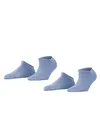 Produktbild: ESPRIT Damen Sneakersocken Uni 2-Pack W SN Baumwolle kurz einfarbig 2 Paar, Blau (Jeans Melange 6458), 39-42
