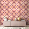 Produktbild: Vliestapete Geometrisch Linien Rauten Kreise Orange Rosa  39531-1 (4,27€/1qm)
