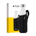 Produktbild: FLSK Neoprentasche – Schutzhülle Trinkflasche – aus hochwertigem Neopren – schützt vor Kratzern & Stößen – mit praktischem Tragegriff (750 ml)