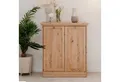 Produktbild: Homestyle4u Kommode Sideboard Holz Eiche Braun Landhaus Wohnzimmer hoch Beistellschrank, 3 Fächer