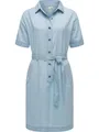 Produktbild: Ragwear Damen Sommerkleid Kurzarm Midikleid in Denim-Optik mit Haifisch-Kragen und Taillenband Rozyna Denim YOUMODO Light Blue Denim Gr. L