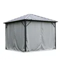Produktbild: Home Deluxe - Vorhänge LED Solar Pavillon Azur - Farbe Grau - 100% Polyester - UV Beständig