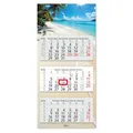 Produktbild: Timr 3-Monatskalender 2026 - Wandkalender 3 Monate mit Schieber - 70 cm Dreimonatskalender mehrsprachig D/GB/F/ES I Motiv Palmenstrand Meer I tr327