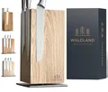 Produktbild: WALDLAND Premium Messerblock ohne Messer – Messerblock magnetisch und 360° drehbar aus edlem & robustem Eichenholz I Messerhalter magnetisch für Messer I Holzblock I Knife Holder Block (360°, Eiche)